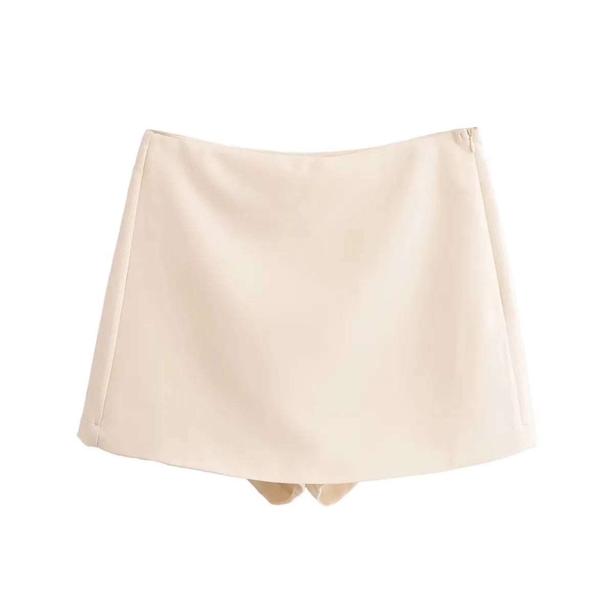 TFMLN New Spring Women Solid Skort Fashion Causal Side Zipper Mini Shorts Skirts Vintage High Waist Streetwear Shorts Skirts - Smarsty