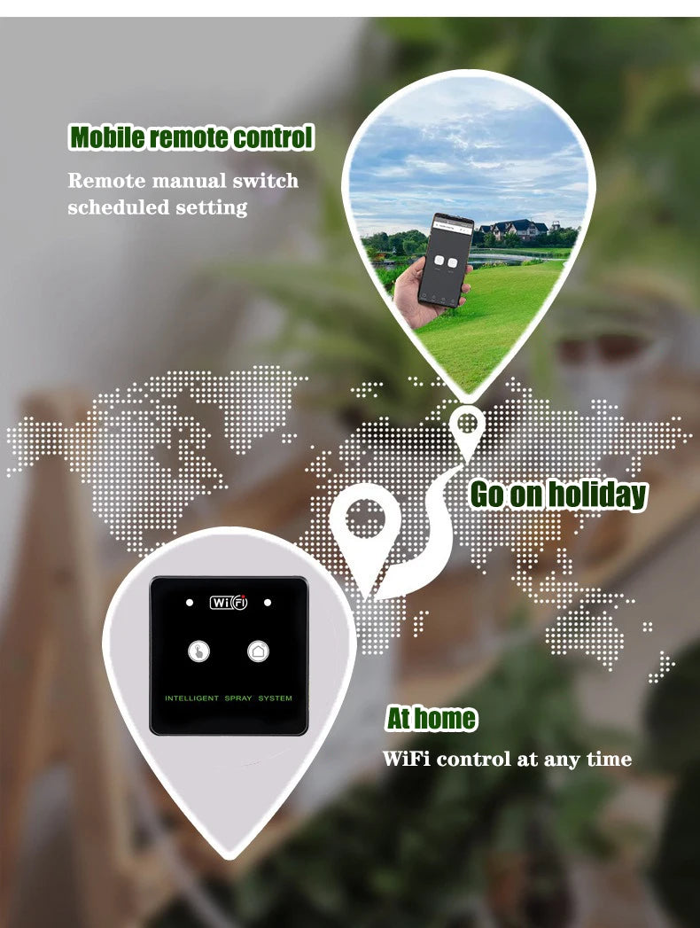 WiFi Controlled Automatic Mist Sprayer Irrigation Kit - Smarsty