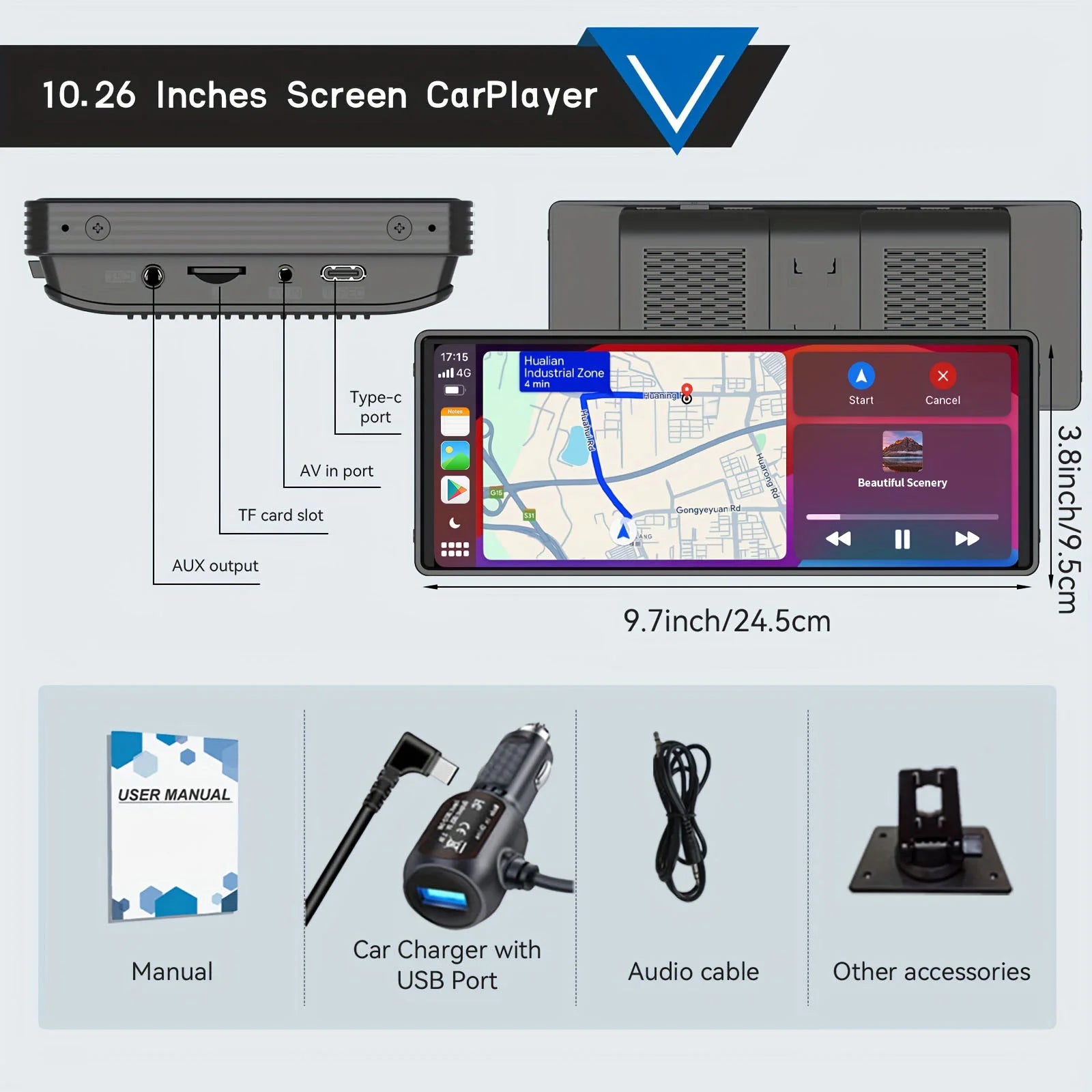 10.26 Inch Wireless CarPlay Car Radio Multimedia Receiver - Smarsty
