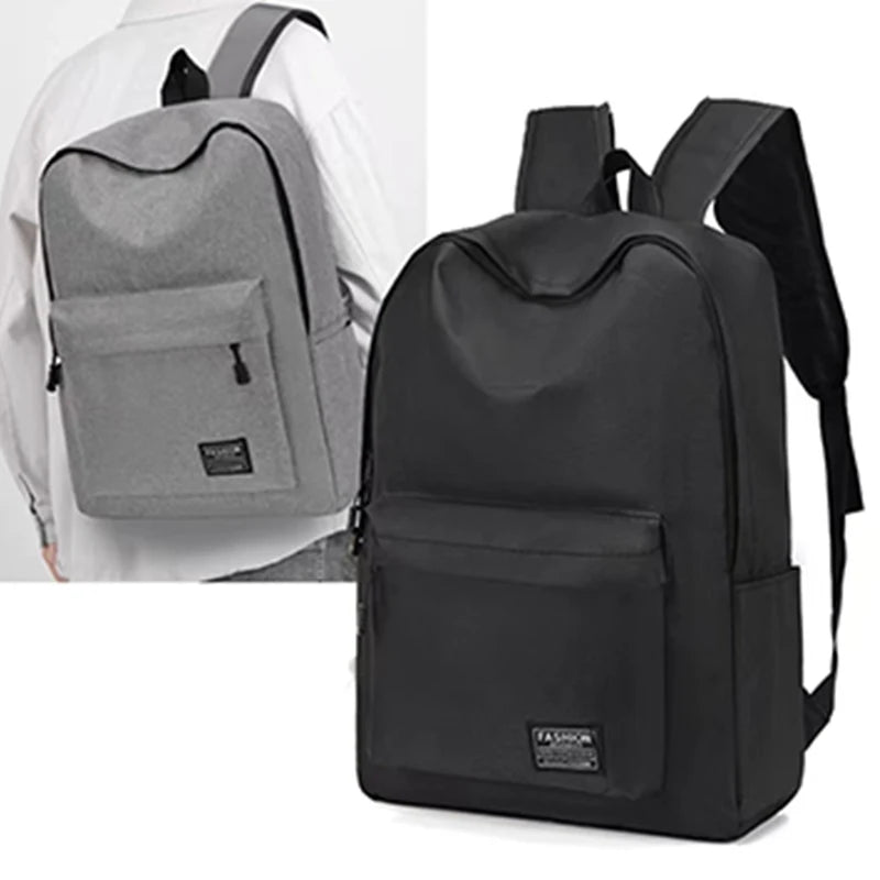 Men's backpack made of nylon, suitable for school, business trips and single or double shoulder carrying - solid color design - Smarsty