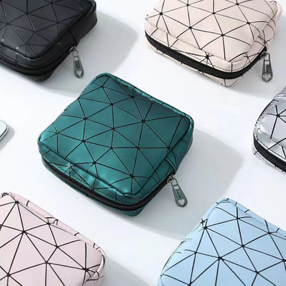 Waterproof Leather Sanitary Napkin Storage Bag With Zipper - Smarsty