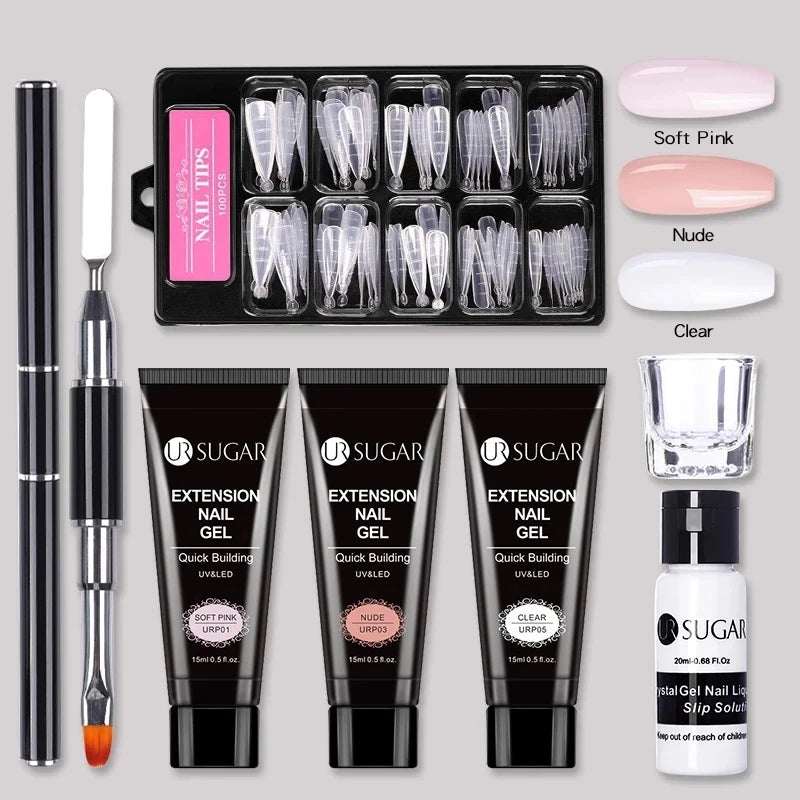 Nude Glitter Gel Nail Polish Kit for Long-Lasting Manicure - Smarsty