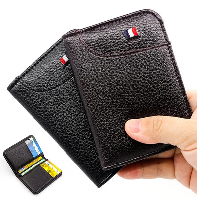 Men's Wallet Short Wallet Card Holder Fashion Thin Multi Card Business Soft Leather Wallet for Men Bolsa Feminina Coin Purse - Smarsty