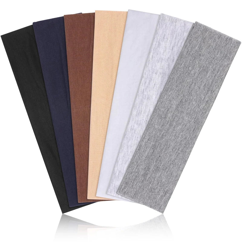 Breathable Yoga Headbands 7 Pack Sweat Absorbent Adjustable - Smarsty