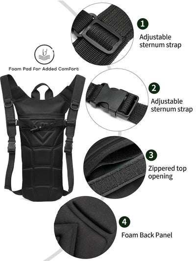 Outdoor Hydration Pack 3L Water Bladder Backpack Waterproof Water Bag for Running Hiking Cycling Biking Hunting Camping - Smarsty