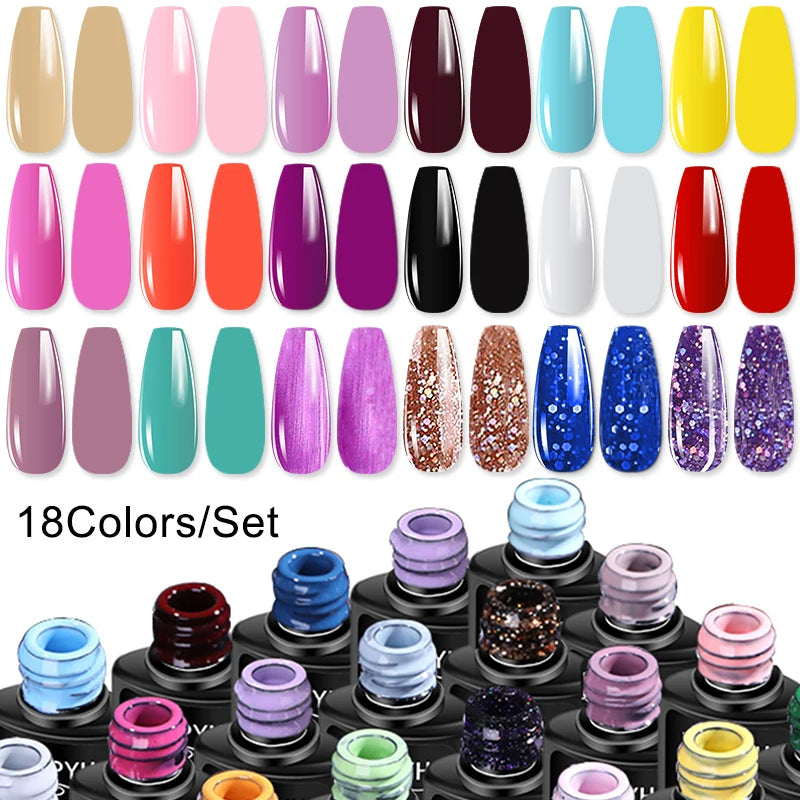 Professional Gel Nail Polish Kit with UV LED Dryer - Smarsty
