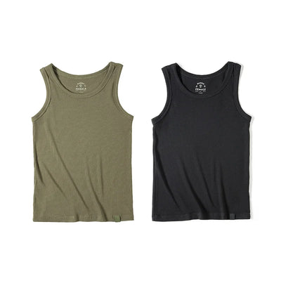 Maden Summer Sleeveless Knitted Tank Tops for Women Solid Color Casual Sports Vest Slim Fit Female Outer Wear Tops - Smarsty
