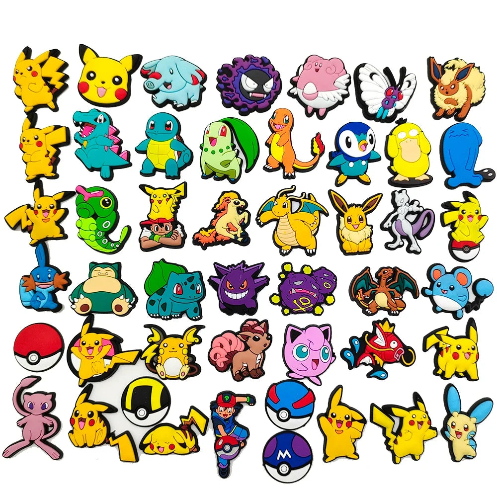MINISO Pokemon Shoe Charms Decoration Buckle Dinosaur PVC Sandals Accessories Kids Gifts