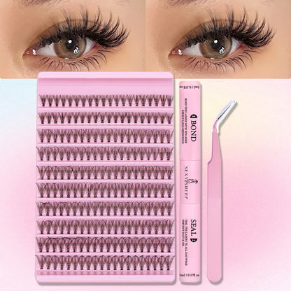 DIY Eyelash Extension Kit with 200pcs D Curl Clusters - Smarsty
