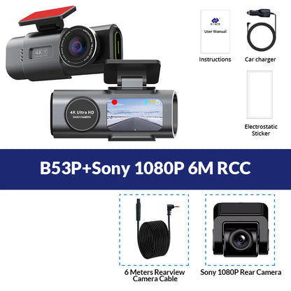 4K Dash Cam Night Vision With GPS Parking And WiFi - Smarsty