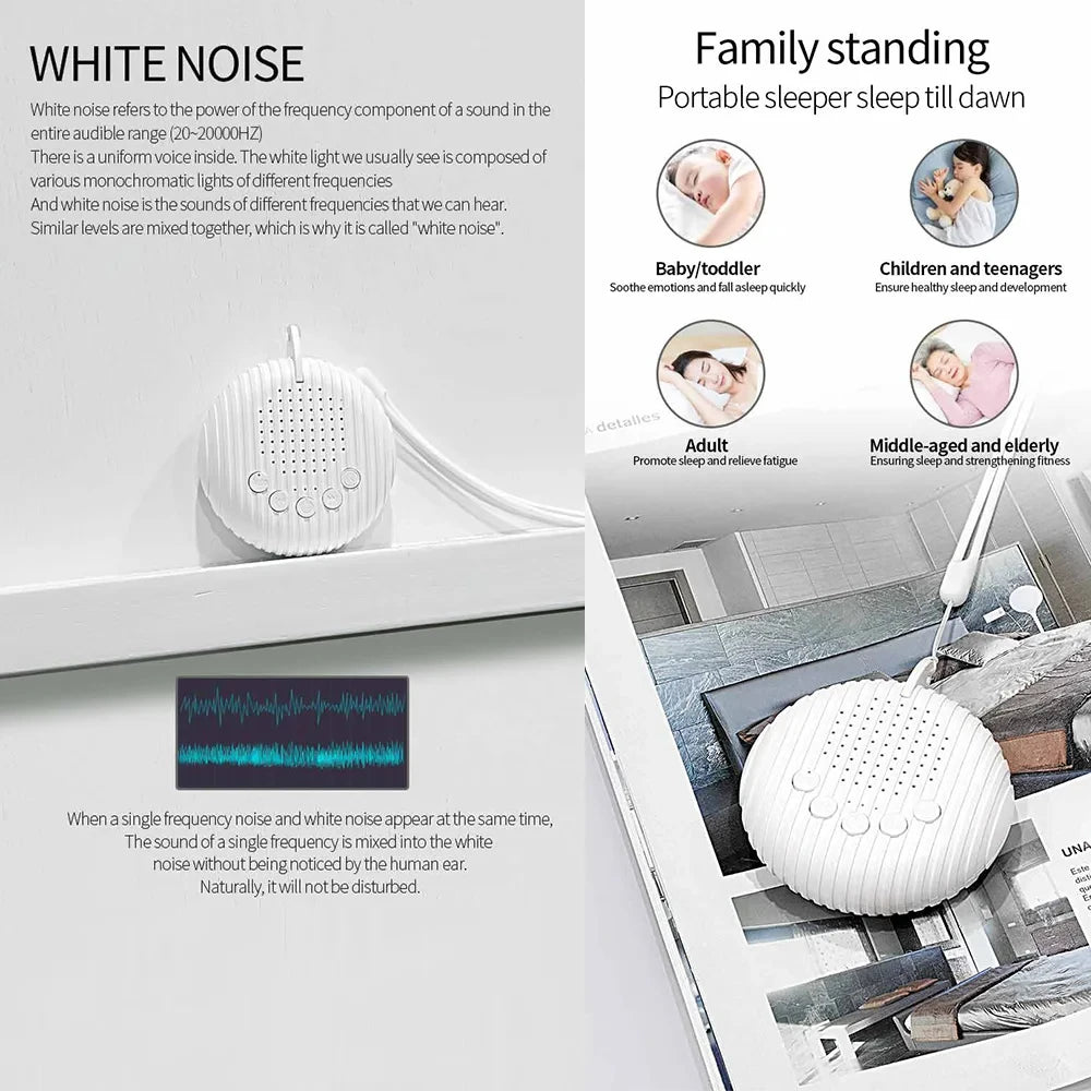 Portable White Noise Sound Machine for Baby Sleep Aid - Smarsty