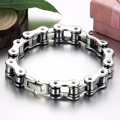 Stainless Steel Biker Chain Bracelet Durable Punk Jewelry - Smarsty