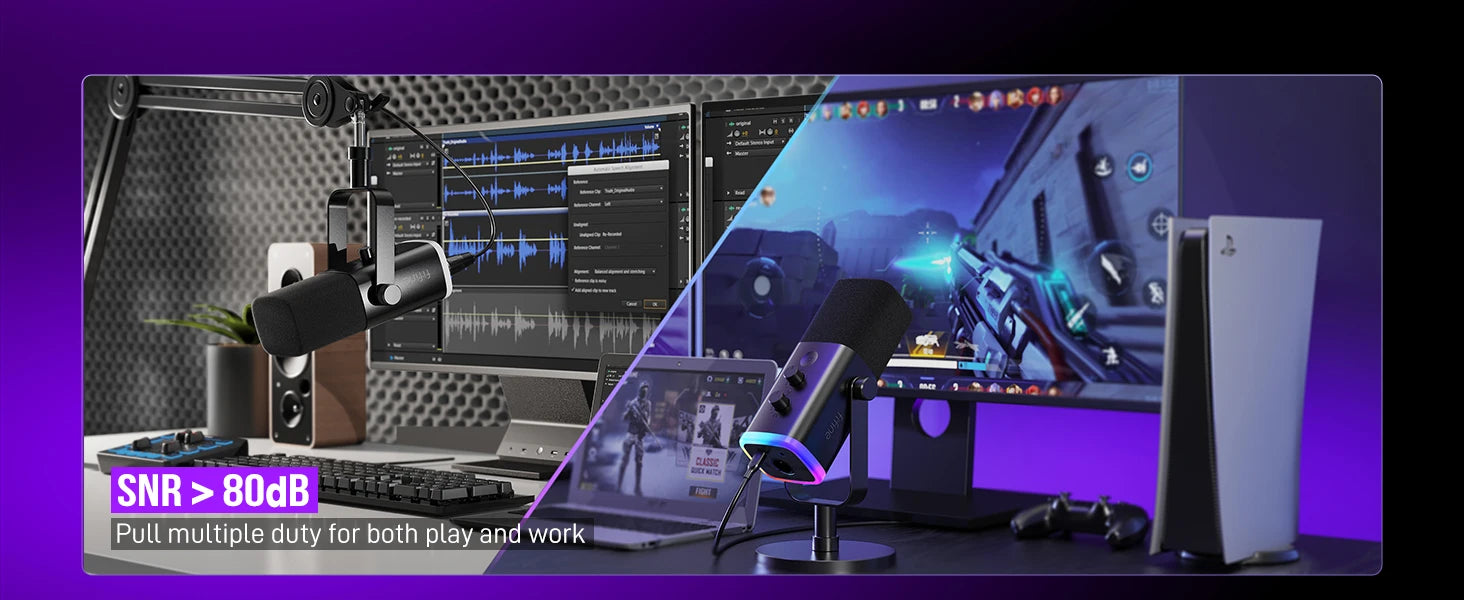 FIFINE USB XLR Dynamic Microphone for Gaming and Streaming - Smarsty