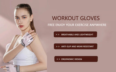 1Pair Breathable Cycling Gloves Workout Gym Gloves for Men Women Weight Lifting Fingerless Gloves Training Exercise Fitness by Smarsty