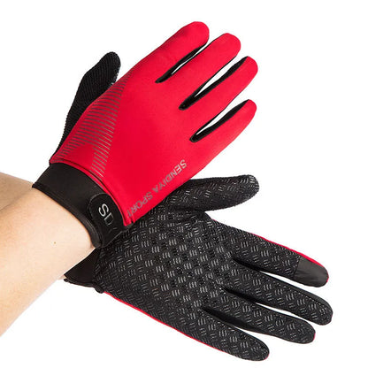 Men Full Finger Cycling Gloves Touch Screen Outdoor Sports - Smarsty