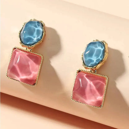 Colorful Crystal Drop Earrings for Women Trendy Fashion Jewelry - Smarsty