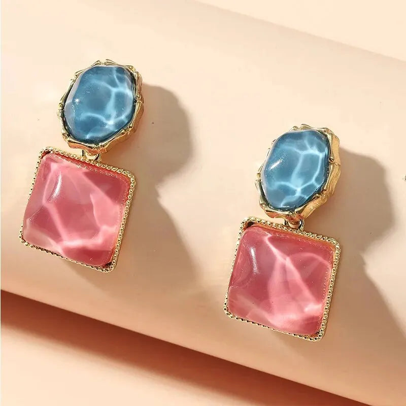 Colorful Crystal Drop Earrings for Women Trendy Fashion Jewelry - Smarsty