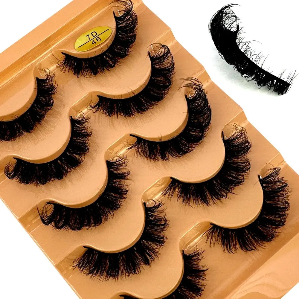 3D Natural Cat Eye False Eyelashes Fluffy Soft 5 Pairs - Smarsty