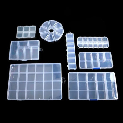 Transparent Plastic Jewelry Storage Box with Adjustable Compartments - Smarsty