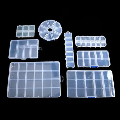 Transparent Plastic Jewelry Storage Box with Adjustable Compartments - Smarsty