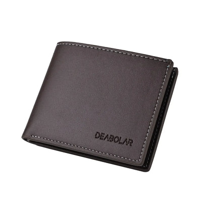 Leather Men Short Wallet Thin Style Folding Young Men Credit Card Holder Wallet - Smarsty