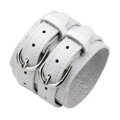 Men's Genuine Leather Bracelet Adjustable Vintage Punk Style - Smarsty