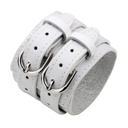 Men's Genuine Leather Bracelet Adjustable Vintage Punk Style - Smarsty