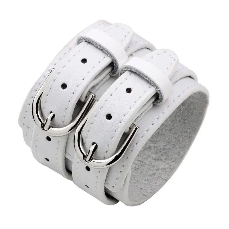 Men's Genuine Leather Bracelet Adjustable Vintage Punk Style - Smarsty