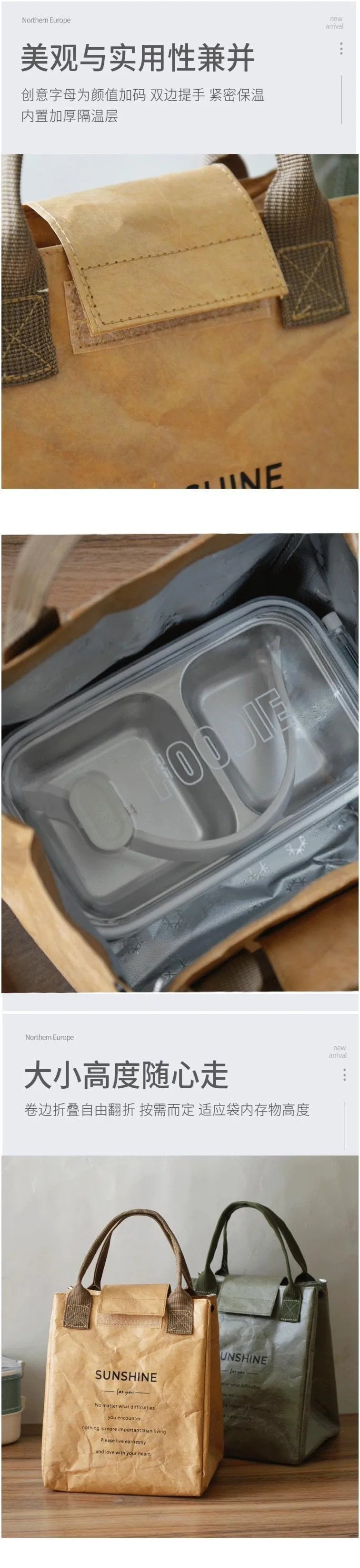 Large Capacity Insulated Lunch Bag With Sturdy Top Handle - Smarsty