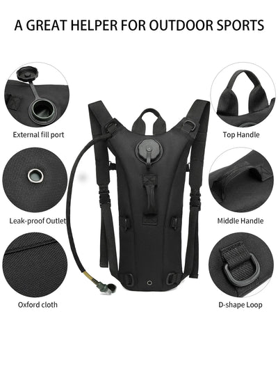 Outdoor Hydration Pack 3L Water Bladder Backpack Waterproof Water Bag for Running Hiking Cycling Biking Hunting Camping - Smarsty