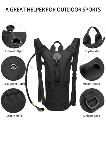 Outdoor Hydration Pack 3L Water Bladder Backpack Waterproof Water Bag for Running Hiking Cycling Biking Hunting Camping - Smarsty