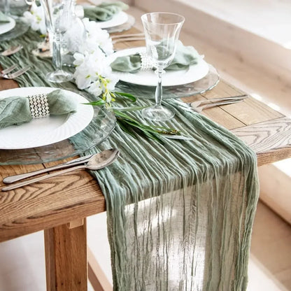 Gauze Table Runner for Rustic Beach Weddings - Smarsty
