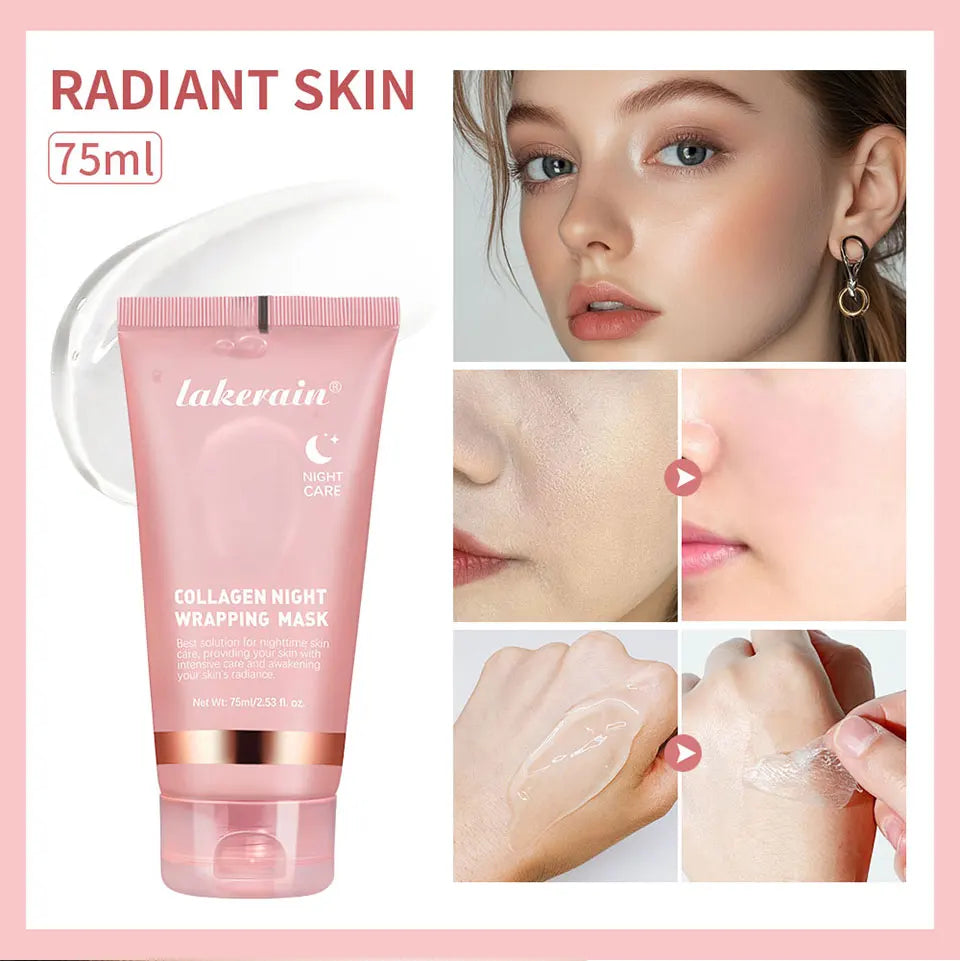 Night Collagen Wrapping Mask Rejuvenation Moisturizing Brightening Korean Face Mask Make Glowy Skin Elasticity Facial Mask - Smarsty