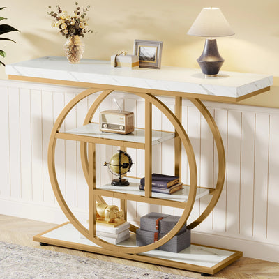 Console Table, 4-Tier Entryway Table, 41.3-Inch Industrial Sofa Table for Living Room, Foyer Hallway Table for Entrance