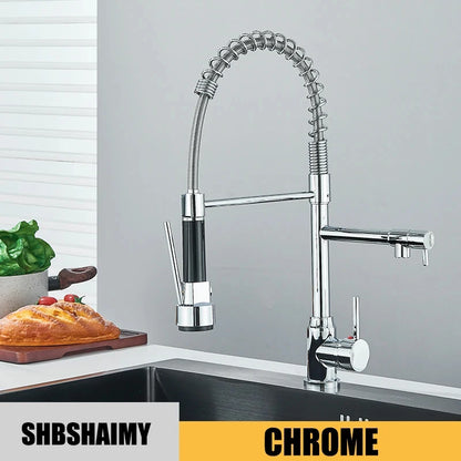 Black Kitchen Sink Faucet With Dual Spout Rotation - Smarsty