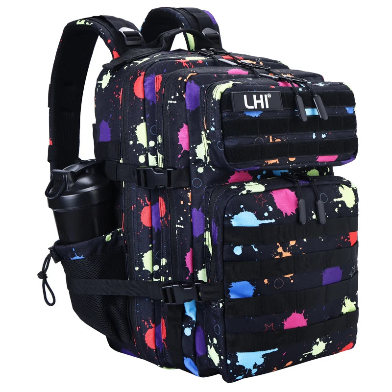 LHI 45L Tactical Backpack for Men and Women Large Athlete Gym Bag Outdoor Sports Hiking Survival Rucksack with Bottle Holder - Smarsty