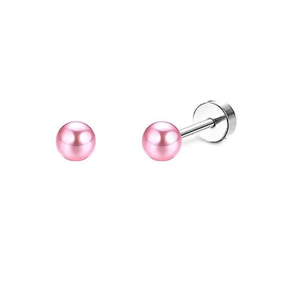 Stainless Steel Heart Moon Ear Studs Screw Back Cartilage - Smarsty