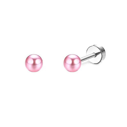 Stainless Steel Heart Moon Ear Studs Screw Back Cartilage - Smarsty