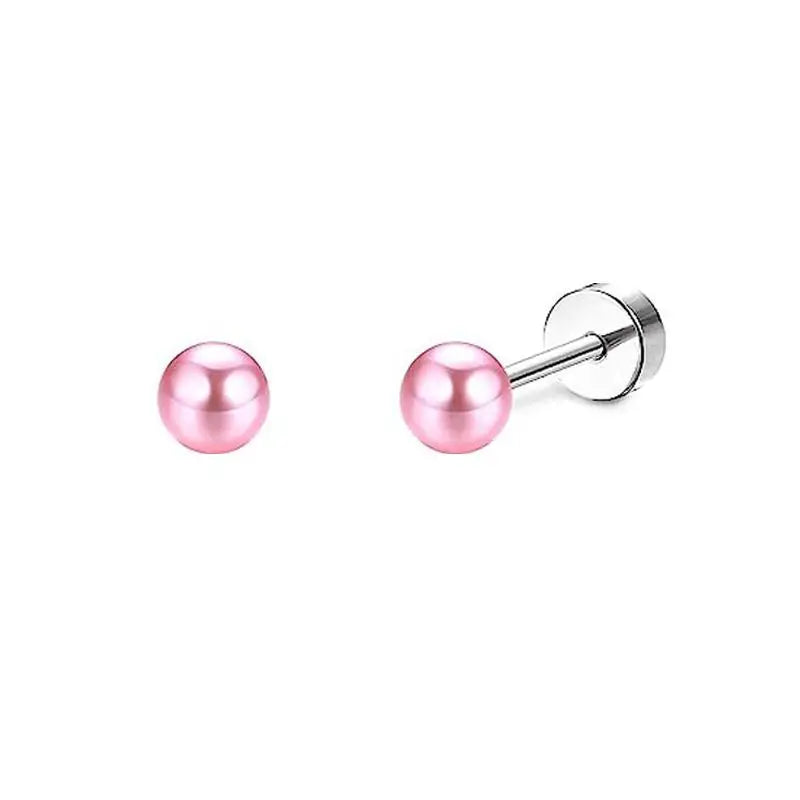 Stainless Steel Heart Moon Ear Studs Screw Back Cartilage - Smarsty