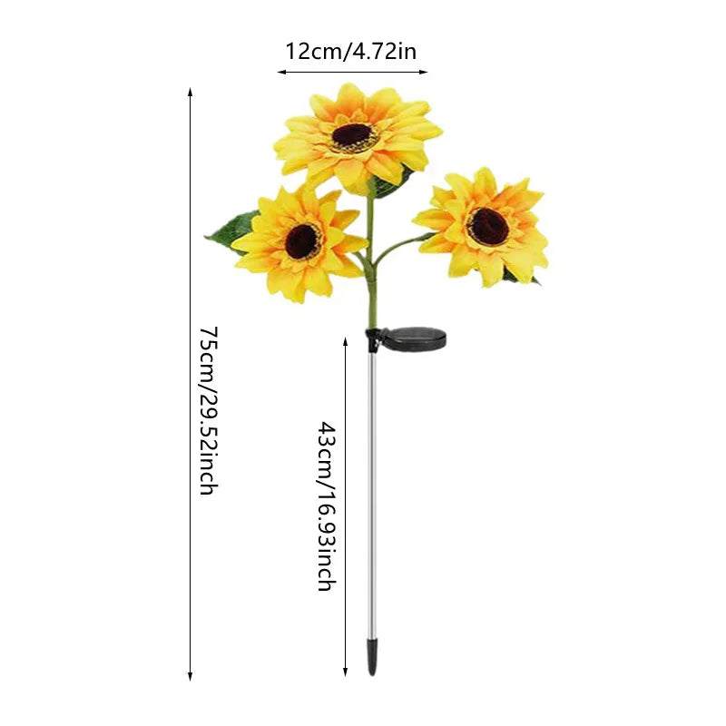 Solar LED Sunflower Outdoor Lawn Light for Garden Decor - Smarsty