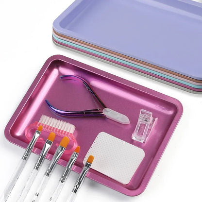 Stainless Steel Nail Art Storage Tray with Versatile Functionality - Smarsty