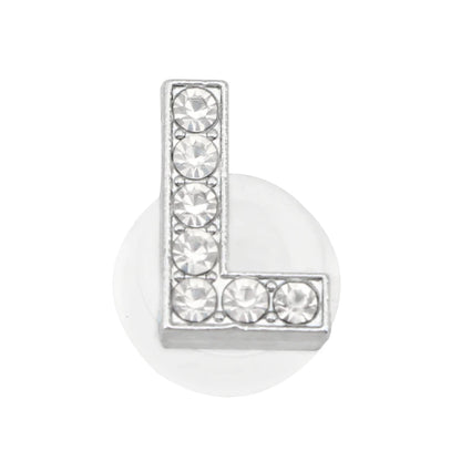 1PC Shoe Charms Glitter Rhinestone Letter Crystal Alphabet Shoes Charm Decorations Jewelry Slider Bracelet Wristbands Accessorie