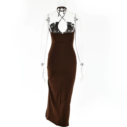Sleeveless Sexy Female Midi Backless Dresses Slim Night Club Party Women's Dress Bodycon Vestidos Elegantes Para Mujer - Smarsty