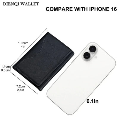 Magsafe Card Holder PU Leather Trifold Magnetic Cardholder Card Bag Wallet for Apple for IPhone 16 15 14 13 12 Pro Max Mini - Smarsty