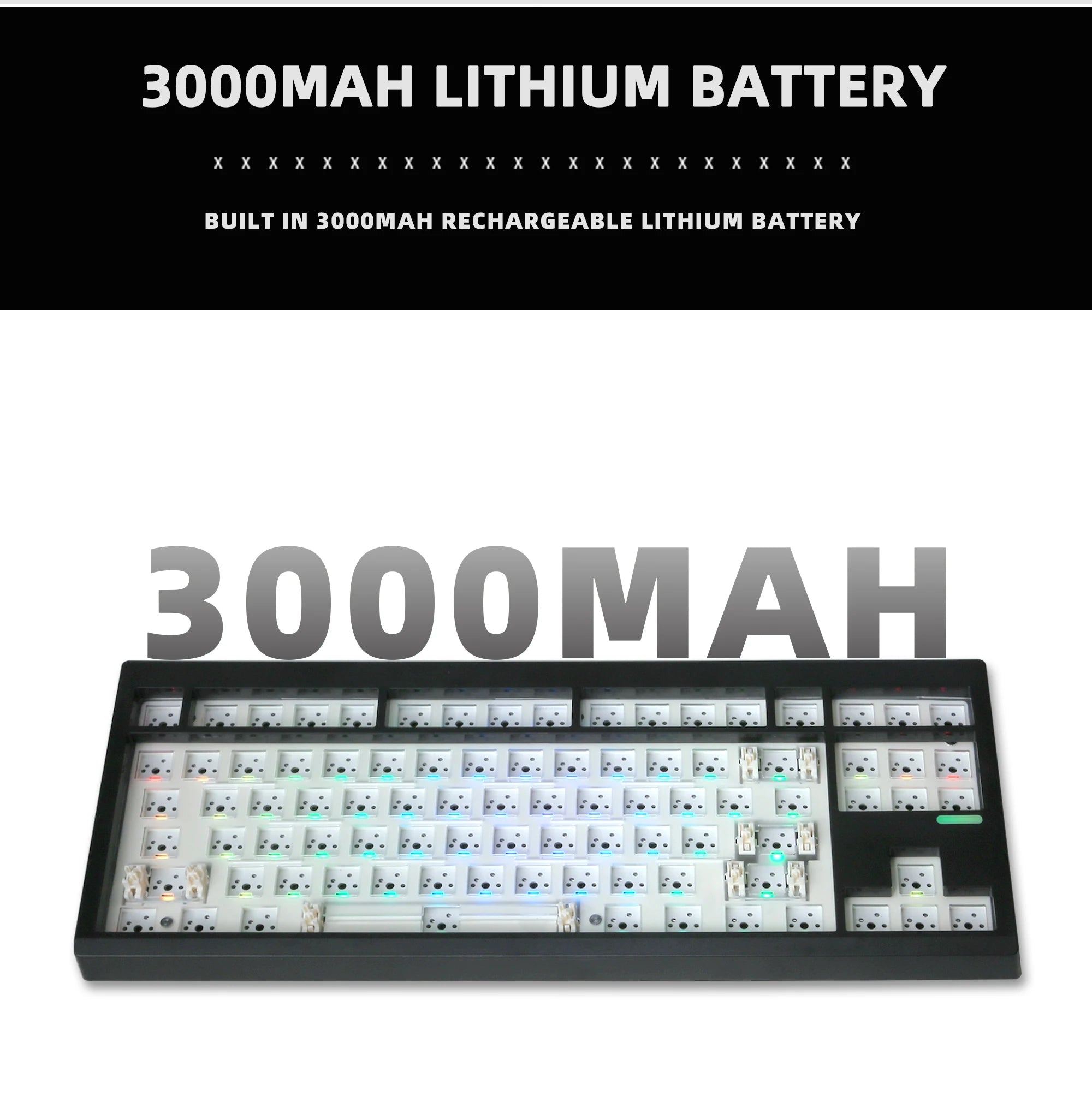 Mechanical Keyboard Kit With 3-Mode Wireless Bluetooth