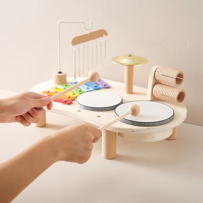Baby Educational Toys Wooden Aeolian Bells Montessori Children's Musical Toys Xylophone Newborn Birthday Gifts Music Table Toys - Smarsty