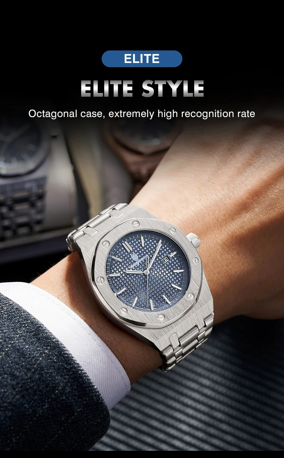 Luxury Waterproof Quartz Watch with Luminous Date Feature - Smarsty
