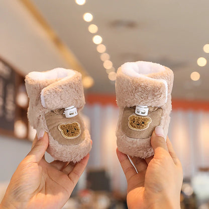 Soft Soled Bear Baby Snow Boots Warm Plush First Walkers - Smarsty