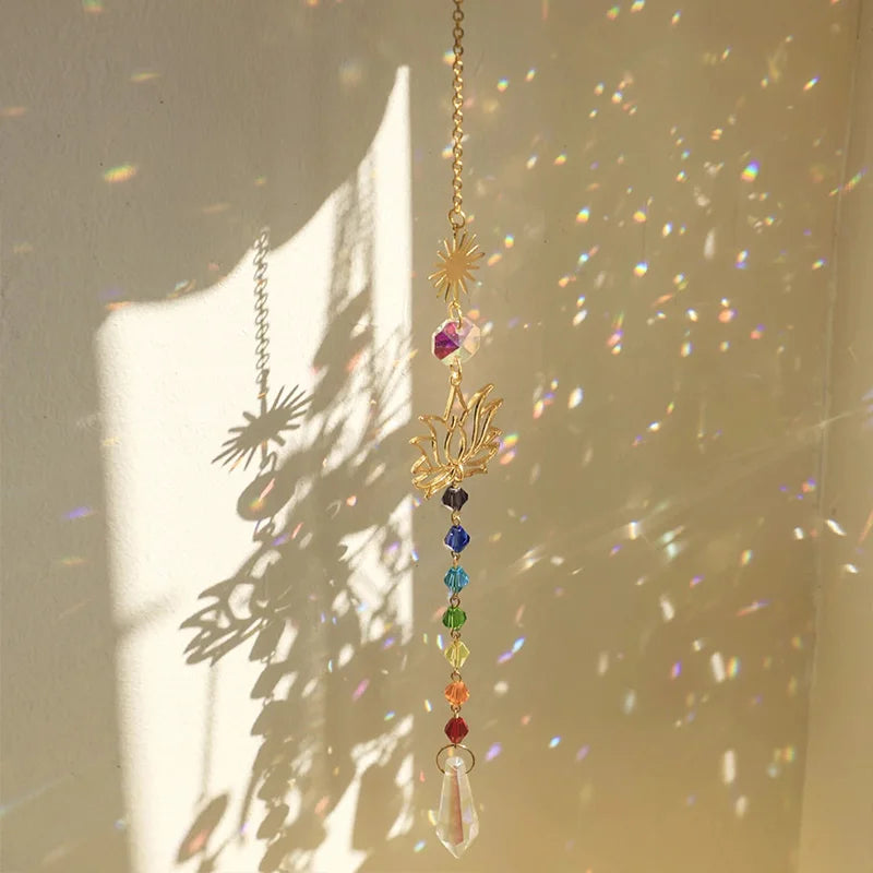 Crystal Lotus Sun Catcher for Outdoor Rainbow Effects - Smarsty