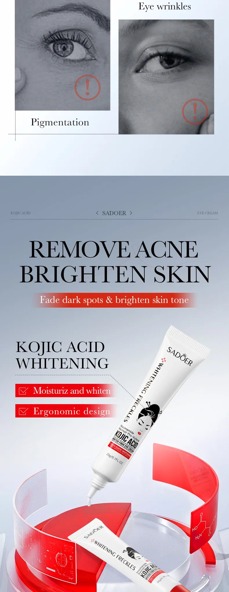 Kojic Acid Retinol Eye Cream for Dark Circles - Smarsty